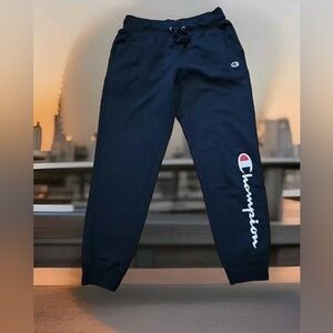 #318 Champion Womens Small Black Sweatpants with Logo. Like New